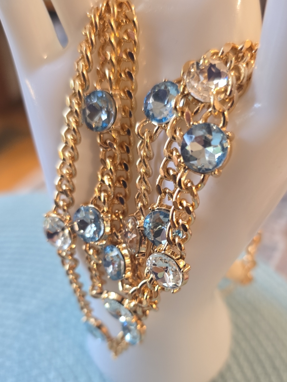 EMBERLY BRAND WOMEN'S BEAUTIFUL FASHION JEWELRY BLUE AND GOLDTONE BUNDLE